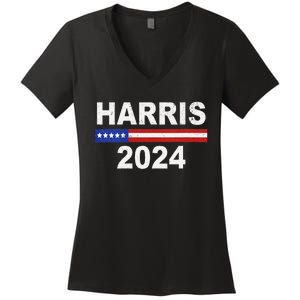 Harris For President Election Kamala Harris 2024 V Neck Women's V-Neck T-Shirt