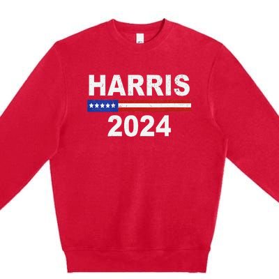 Harris For President Election Kamala Harris 2024 V Neck Premium Crewneck Sweatshirt