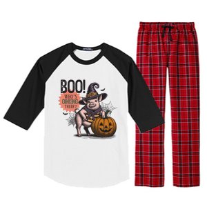 Halloween Funny Pig Lovers Farmers Raglan Sleeve Pajama Set