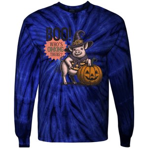 Halloween Funny Pig Lovers Farmers Tie-Dye Long Sleeve Shirt