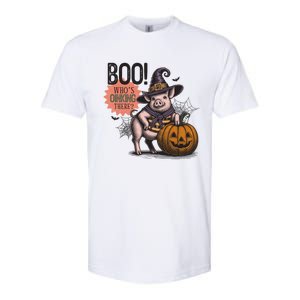 Halloween Funny Pig Lovers Farmers Softstyle CVC T-Shirt