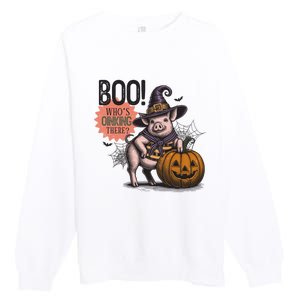 Halloween Funny Pig Lovers Farmers Premium Crewneck Sweatshirt