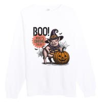 Halloween Funny Pig Lovers Farmers Premium Crewneck Sweatshirt