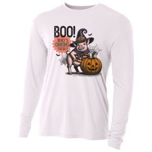 Halloween Funny Pig Lovers Farmers Cooling Performance Long Sleeve Crew