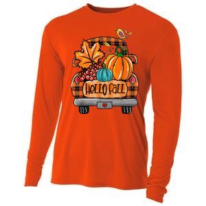 Hello Fall Pumpkin Truck Cute Cooling Performance Long Sleeve Crew