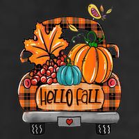 Hello Fall Pumpkin Truck Cute Cool Comfort Performance Bucket Hat