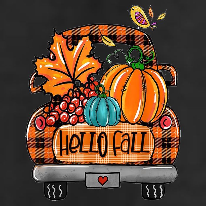 Hello Fall Pumpkin Truck Cute Cool Comfort Performance Bucket Hat