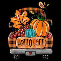 Hello Fall Pumpkin Truck Cute Sustainable Bucket Hat