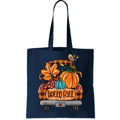 Hello Fall Pumpkin Truck Cute Tote Bag