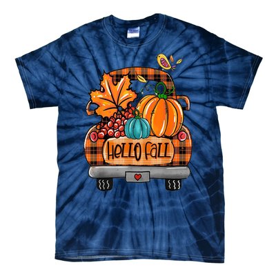 Hello Fall Pumpkin Truck Cute Tie-Dye T-Shirt