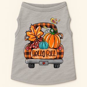 Hello Fall Pumpkin Truck Cute Doggie Tank