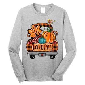 Hello Fall Pumpkin Truck Cute Long Sleeve Shirt