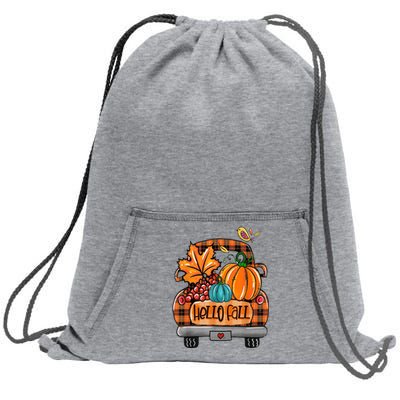 Hello Fall Pumpkin Truck Cute Sweatshirt Cinch Pack Bag