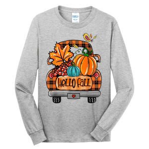 Hello Fall Pumpkin Truck Cute Tall Long Sleeve T-Shirt