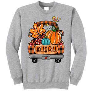 Hello Fall Pumpkin Truck Cute Tall Sweatshirt