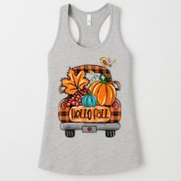 Hello Fall Pumpkin Truck Cute Womens Tank Top