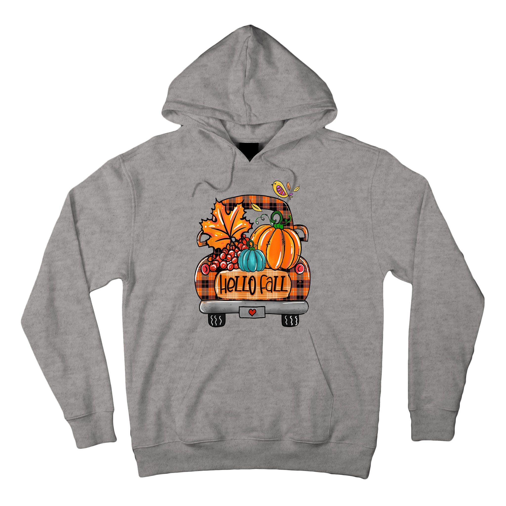 Hello Fall Pumpkin Truck Cute Tall Hoodie