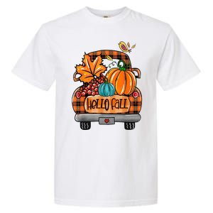 Hello Fall Pumpkin Truck Cute Garment-Dyed Heavyweight T-Shirt