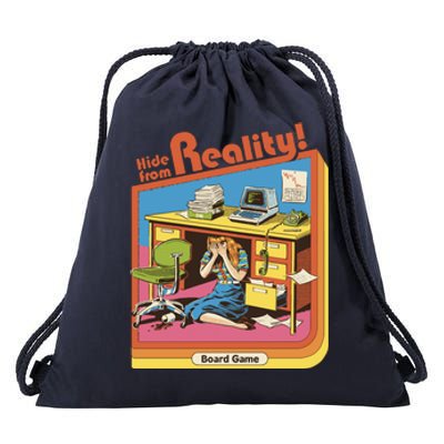 Hide From Reality Drawstring Bag