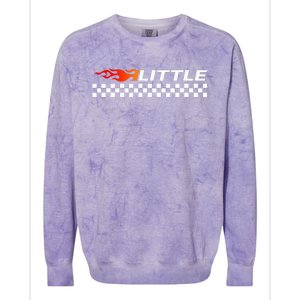 Heart Flame Race Car Big Little Sorority Reveal For Little Colorblast Crewneck Sweatshirt