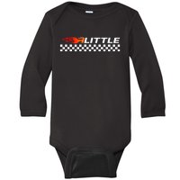 Heart Flame Race Car Big Little Sorority Reveal For Little Baby Long Sleeve Bodysuit