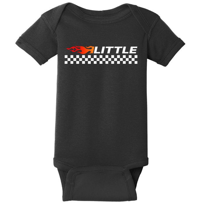 Heart Flame Race Car Big Little Sorority Reveal For Little Baby Bodysuit