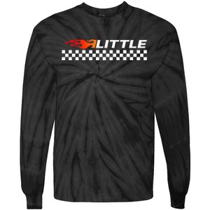 Heart Flame Race Car Big Little Sorority Reveal For Little Tie-Dye Long Sleeve Shirt