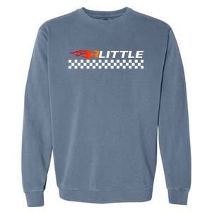 Heart Flame Race Car Big Little Sorority Reveal For Little Garment-Dyed Sweatshirt