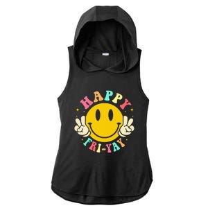 Happy Friyay Retro Smile Face Friday Lovers Ladies PosiCharge Tri-Blend Wicking Draft Hoodie Tank