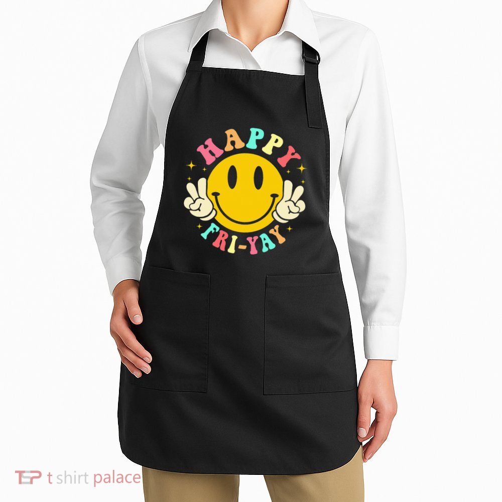 Happy Friyay Retro Smile Face Friday Lovers Apron