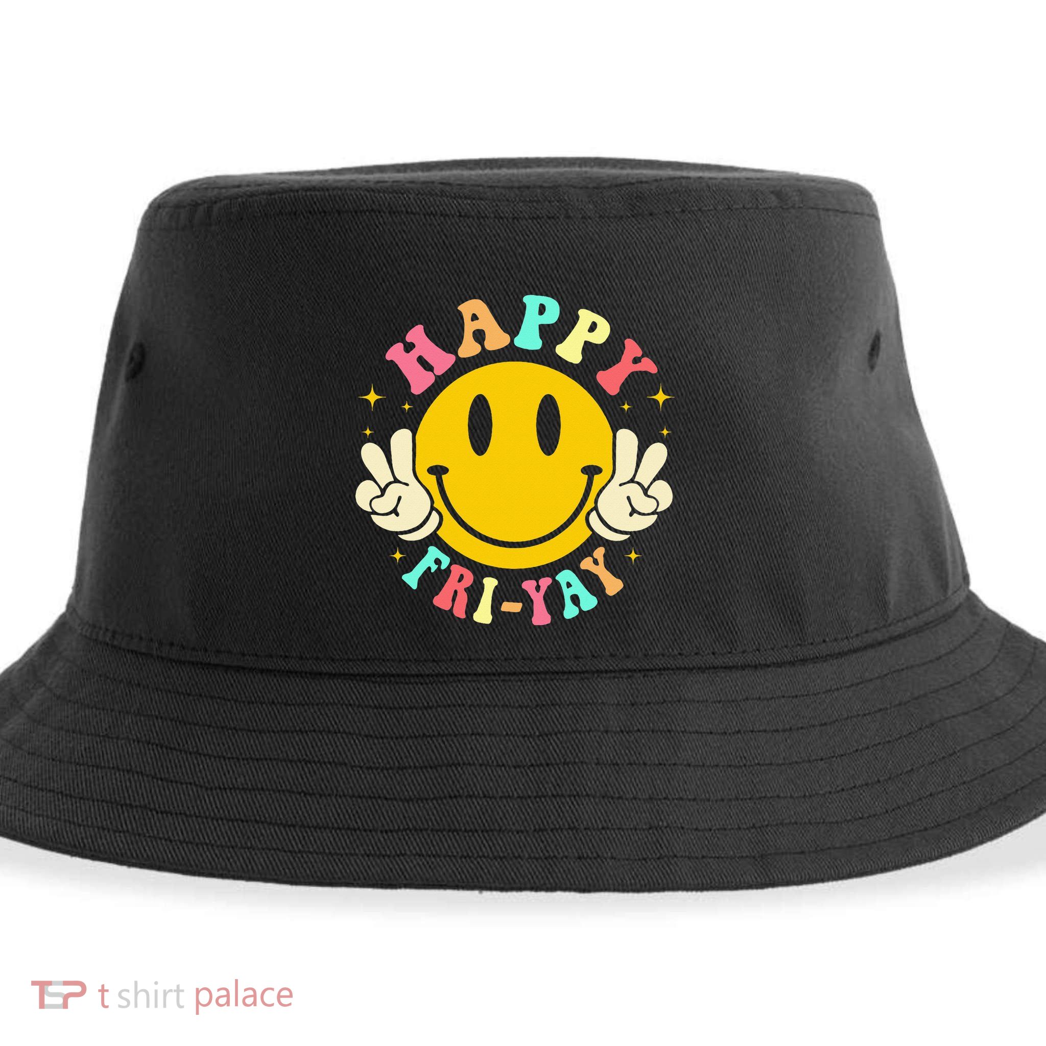 Happy Friyay Retro Smile Face Friday Lovers Sustainable Bucket Hat