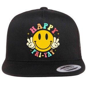 Happy Friyay Retro Smile Face Friday Lovers Flat Bill Trucker Hat