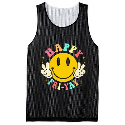 Happy Friyay Retro Smile Face Friday Lovers Mesh Reversible Basketball Jersey Tank