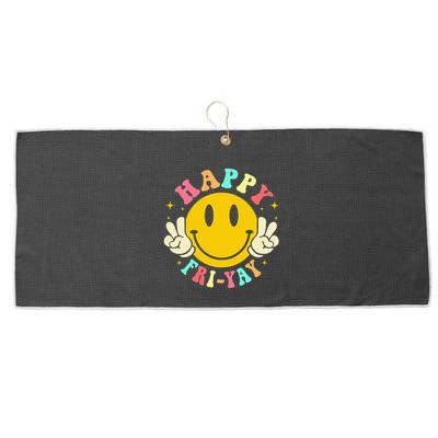 Happy Friyay Retro Smile Face Friday Lovers Large Microfiber Waffle Golf Towel