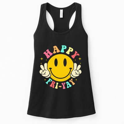 Happy Friyay Retro Smile Face Friday Lovers Womens Tank Top