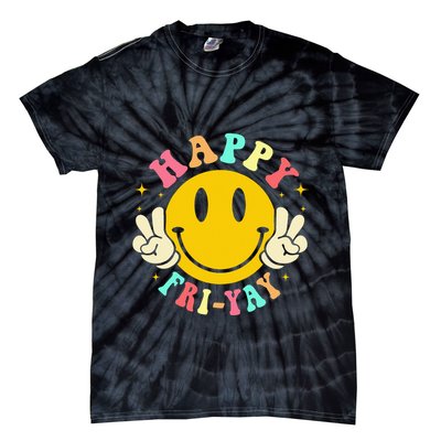 Happy Friyay Retro Smile Face Friday Lovers Tie-Dye T-Shirt