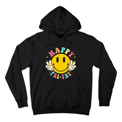 Happy Friyay Retro Smile Face Friday Lovers Tall Hoodie