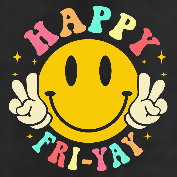 Happy Friyay Retro Smile Face Friday Lovers Golf Towel