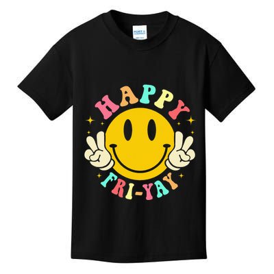 Happy Friyay Retro Smile Face Friday Lovers Kids T-Shirt