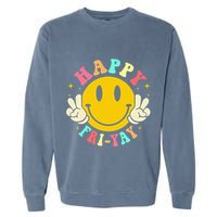 Happy Friyay Retro Smile Face Friday Lovers Garment-Dyed Sweatshirt