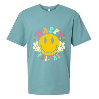 Happy Friyay Retro Smile Face Friday Lovers Sueded Cloud Jersey T-Shirt