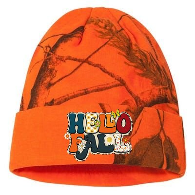 Hello Fall Retro Groovy Pumpkin Season Leopard Autumn Kati Licensed 12" Camo Beanie