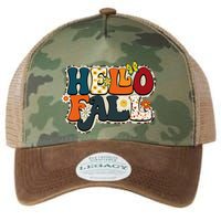 Hello Fall Retro Groovy Pumpkin Season Leopard Autumn Legacy Tie Dye Trucker Hat