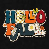 Hello Fall Retro Groovy Pumpkin Season Leopard Autumn Ladies PosiCharge Tri-Blend Wicking Tank