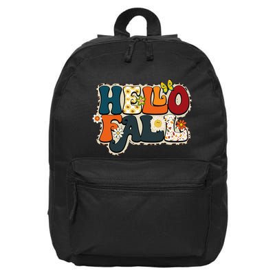 Hello Fall Retro Groovy Pumpkin Season Leopard Autumn 16 in Basic Backpack