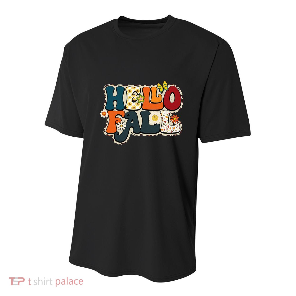 Hello Fall Retro Groovy Pumpkin Season Leopard Autumn Youth Performance Sprint T-Shirt