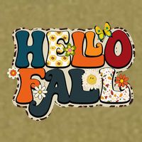 Hello Fall Retro Groovy Pumpkin Season Leopard Autumn Garment-Dyed Women's Muscle Tee