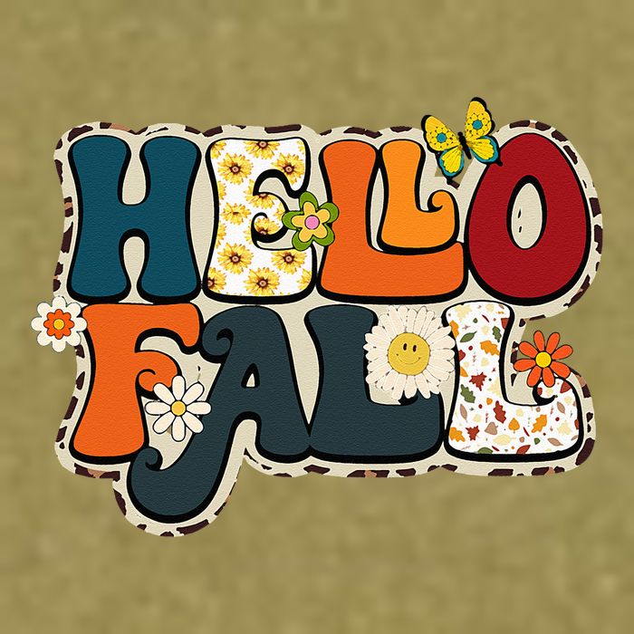 Hello Fall Retro Groovy Pumpkin Season Leopard Autumn Garment-Dyed Women's Muscle Tee