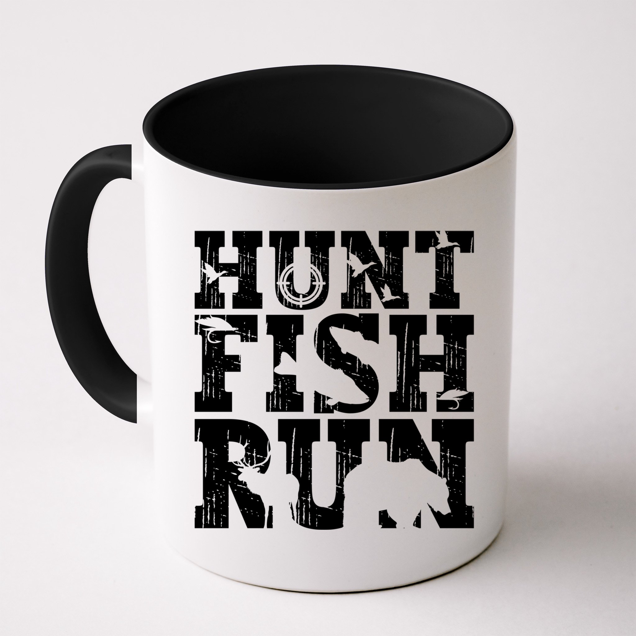 Hunt Fish Run Hunting Fishing Running Hunter Gift Mug
