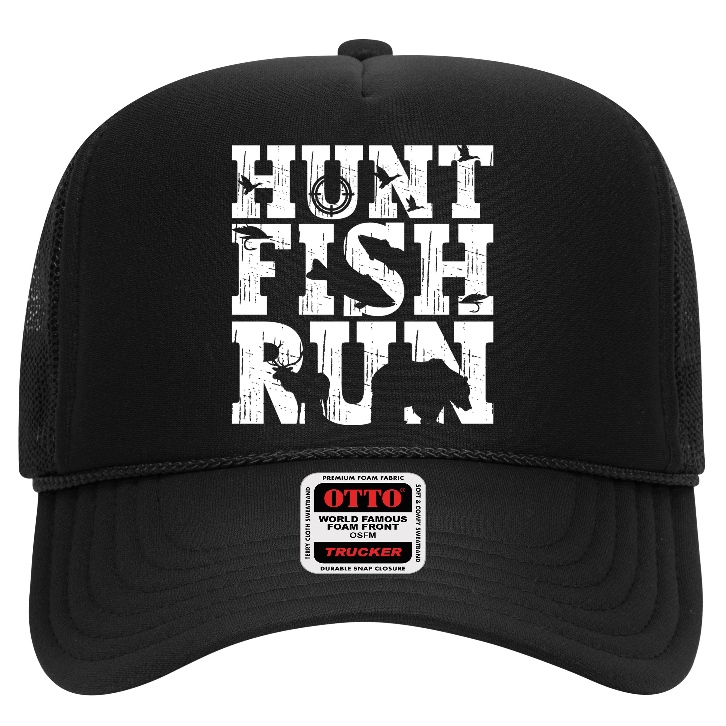 Hunt Fish Run Hunting Fishing Running Hunter Gift Hat